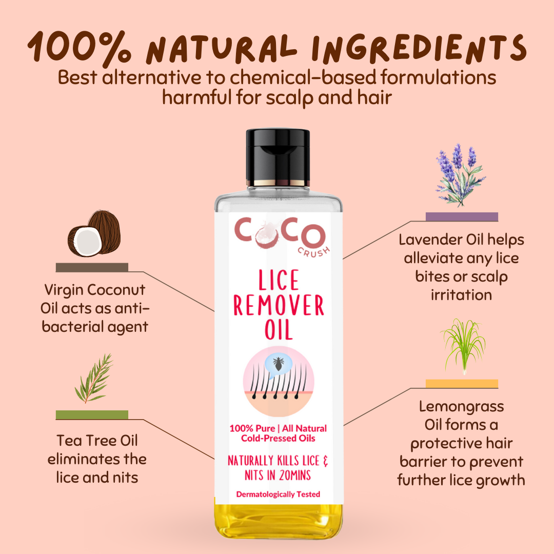 Lice Remover Comb & Hair Oil Set - Natural Herbal Lice Treatment