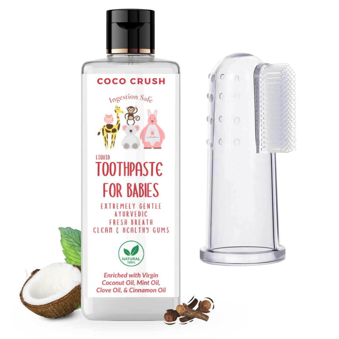 Ayurvedic Liquid Toothpaste & Finger Toothbrush for Babies