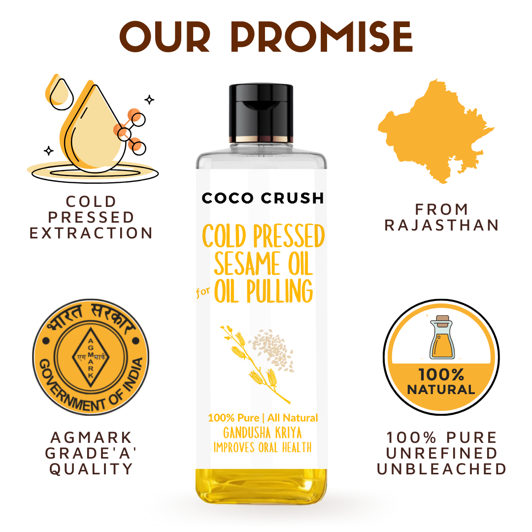 Ayurvedic Sesame Oil for Oil Pulling with Copper Tongue Cleaner