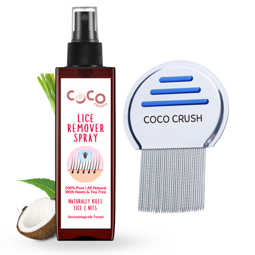 Ayurvedic Lice Treatment Combo: Natural Hair Spray & Lice Removal Comb Set