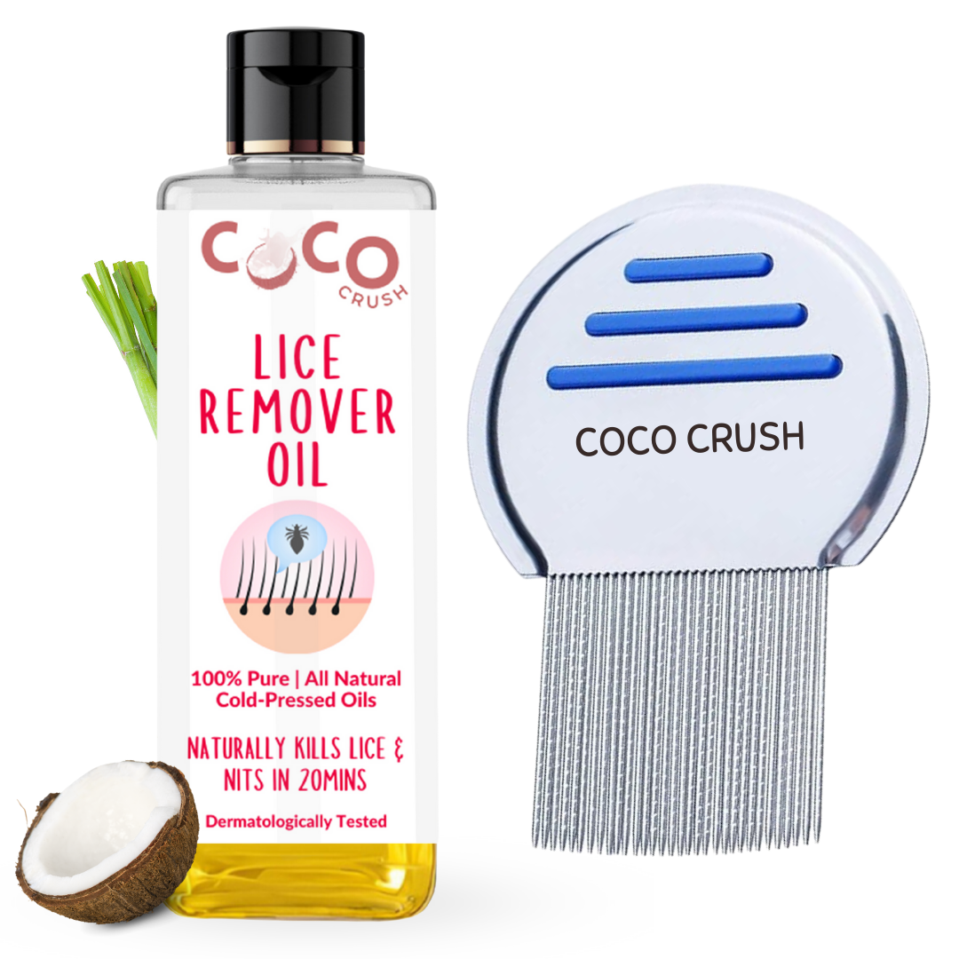Lice Remover Comb & Hair Oil Set - Natural Herbal Lice Treatment