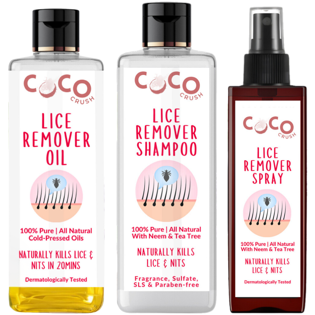 Ayurvedic Anti-Lice Treatment Bundle: Oil, Shampoo & Hair Spray