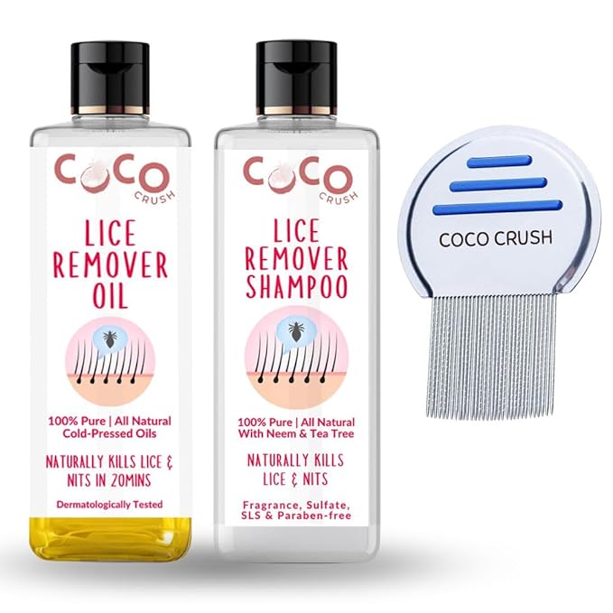 Ayurvedic Anti-Lice Combo: Lice Removal Oil, Shampoo & Comb