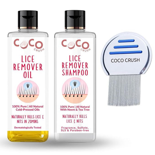 Ayurvedic Anti-Lice Combo: Lice Removal Oil, Shampoo & Comb