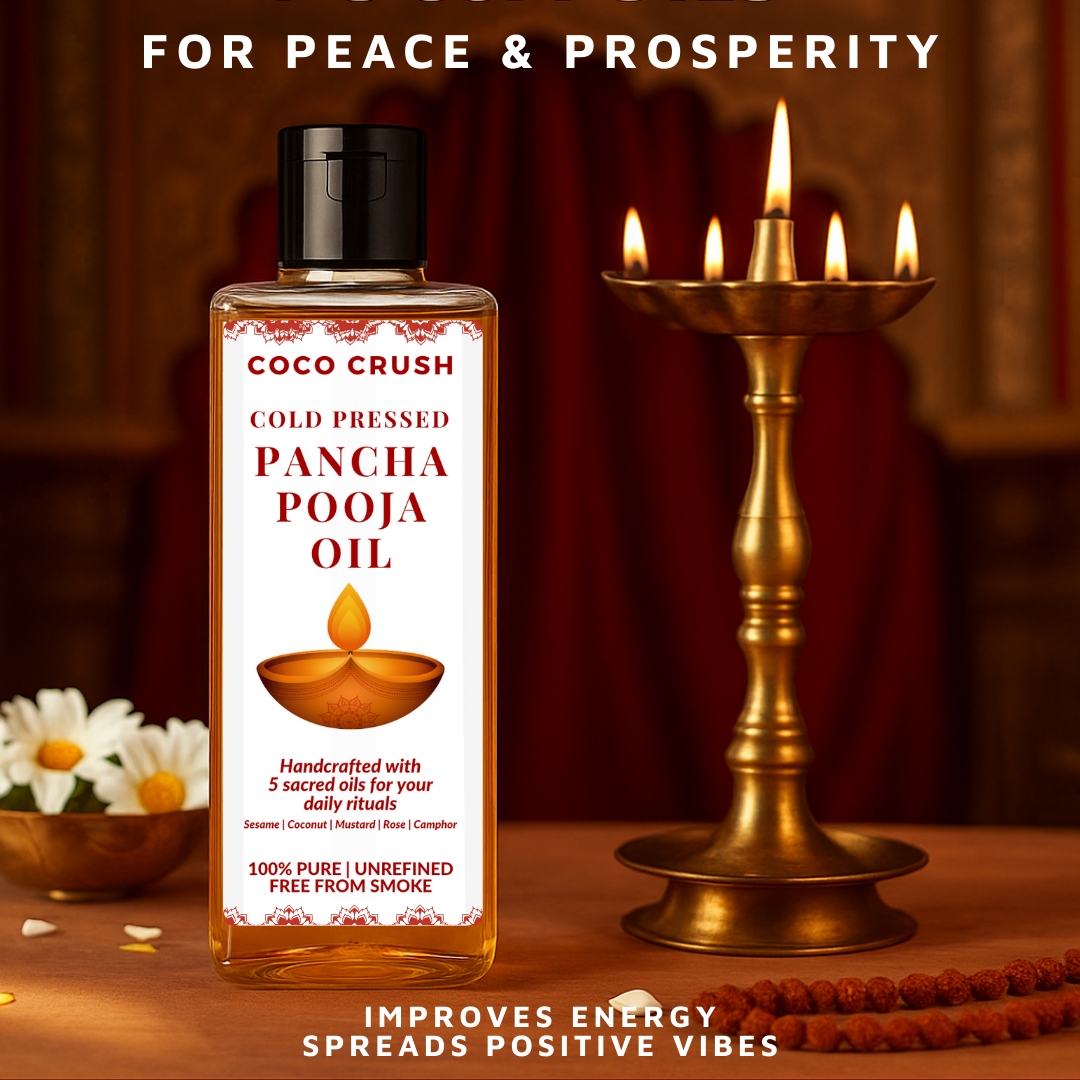 Natural Pancha Pooja Oil, Handcrafted with 5 Cold Pressed Oils