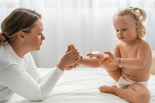 Baby oiling for soft skin