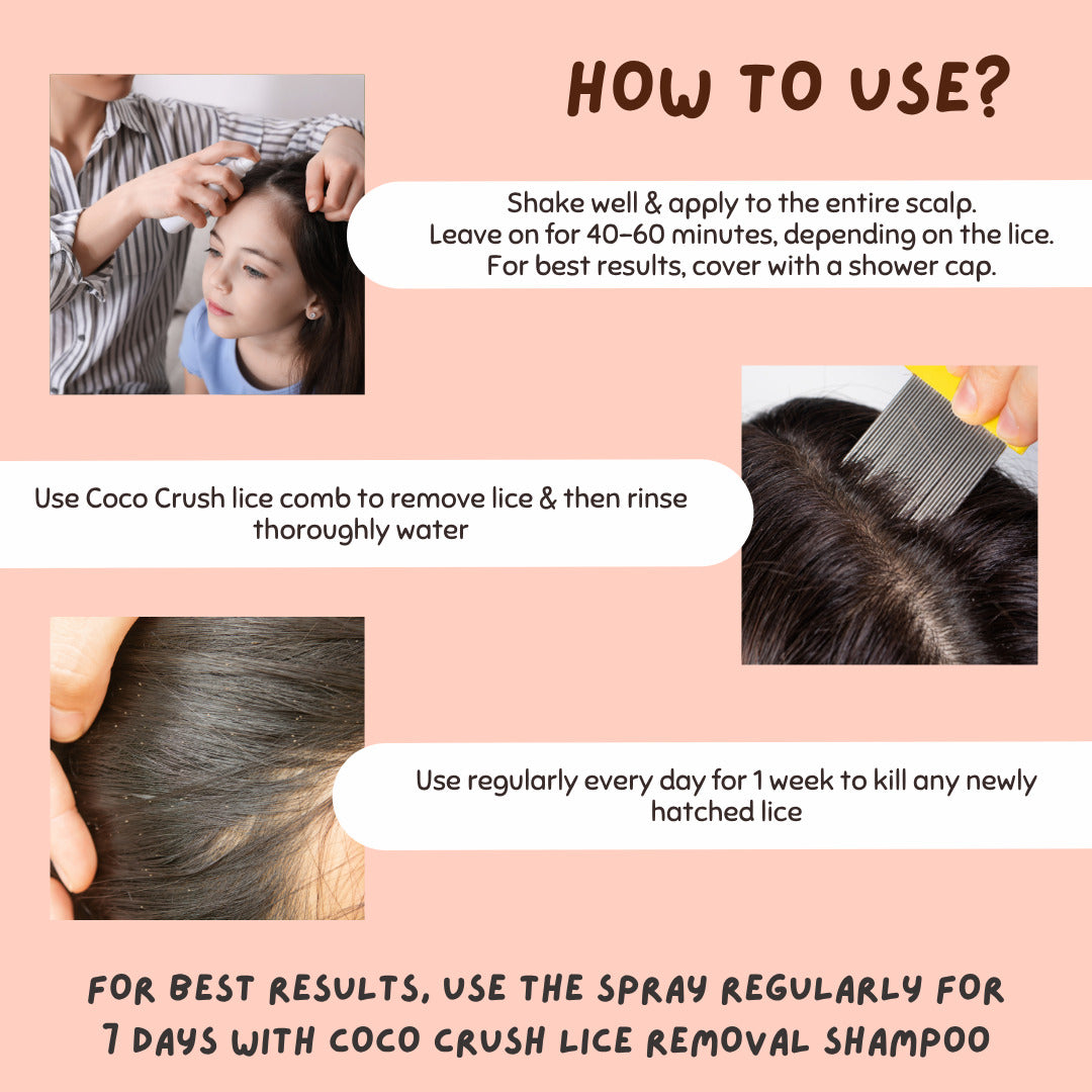 Lice & Nits Treatment Hair Spray & Long Handle Comb