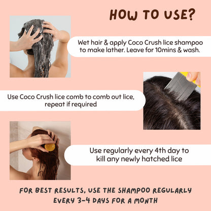 Natural Lice Treatment Combo: Ayurvedic Anti Lice Shampoo & Fine Comb