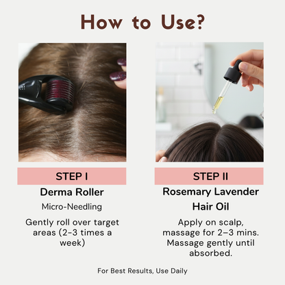 Rosemary Lavender Hair Growth Oil & Derma Roller Combo