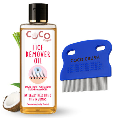 Lice & Nits Remover Hair Oil & Fine Comb - Natural Herbal Lice Treatment
