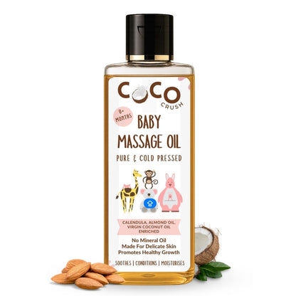 Cold Pressed Baby Massage Oil With Calendula, Almond for Soft Skin
