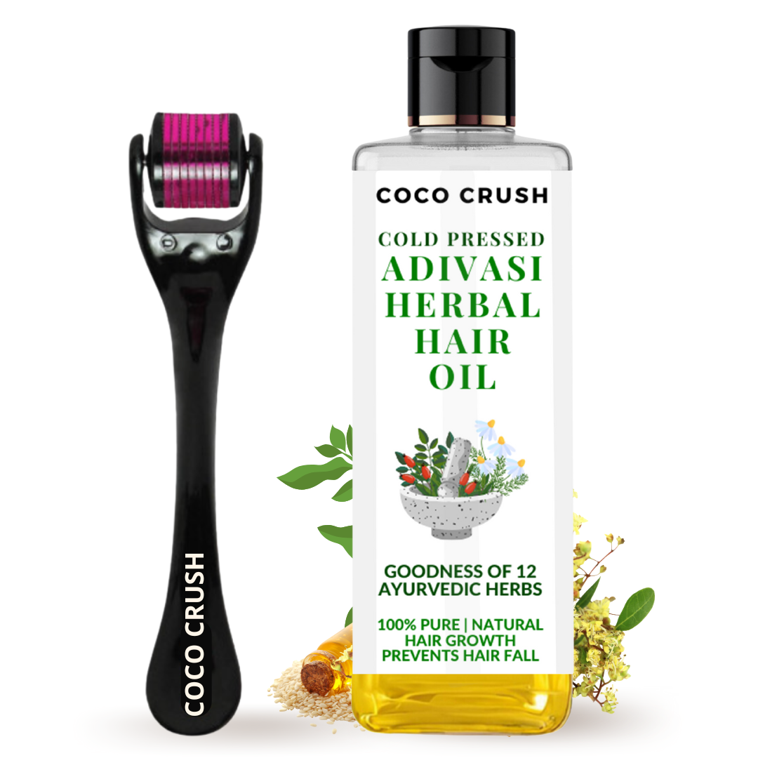 Adivasi Herbal Hair Growth Oil & Derma Roller Combo