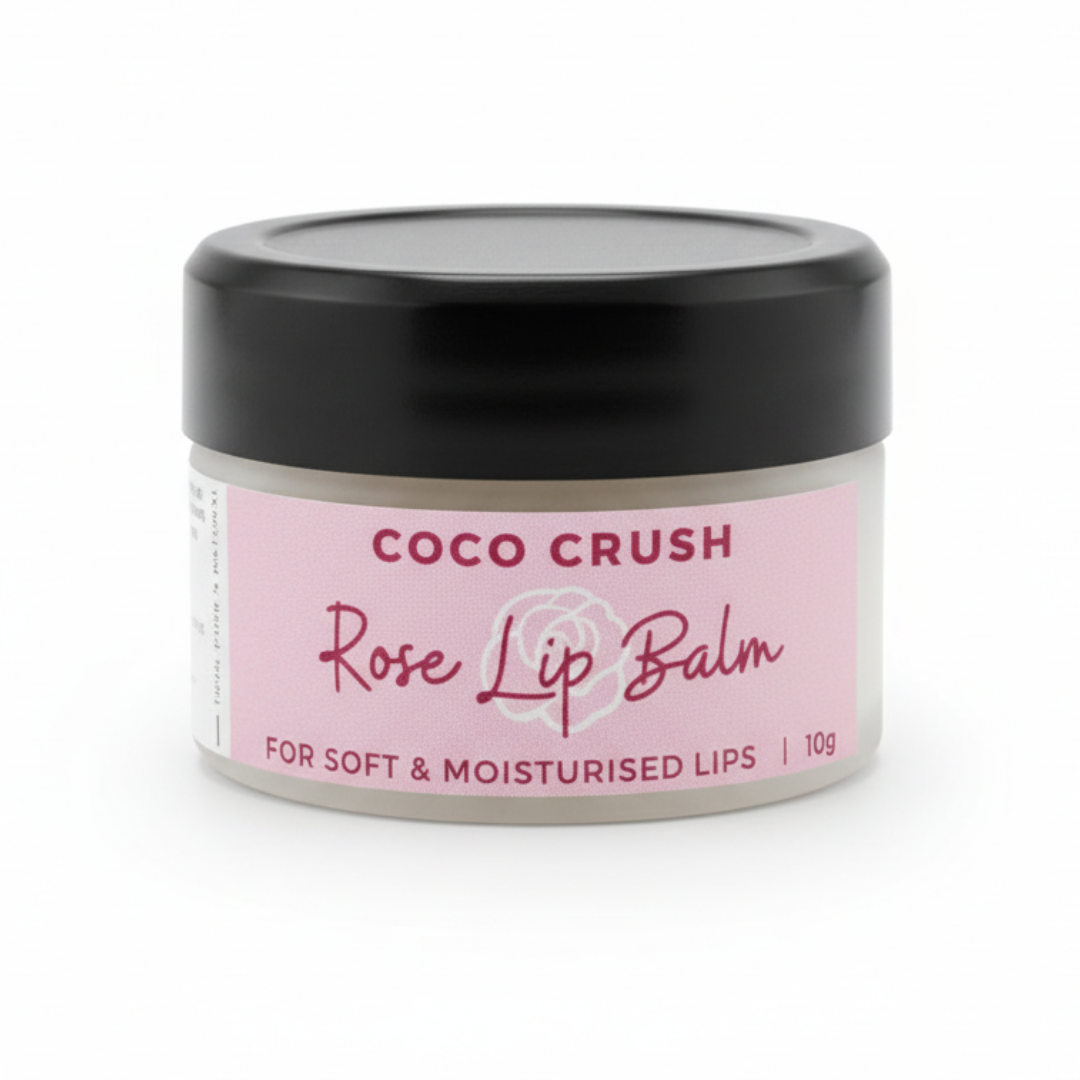 Rose Coconut Lip Balm, 100% Natural