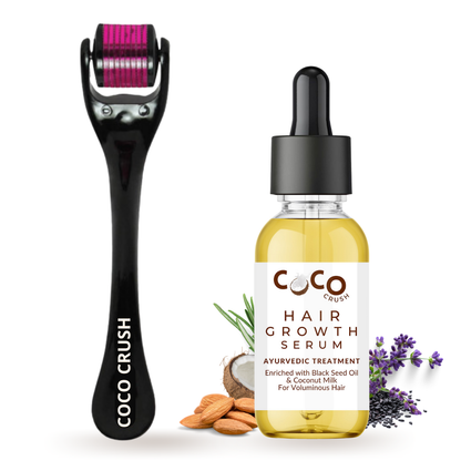 Ayurvedic Hair Growth Serum & Derma Roller Combo