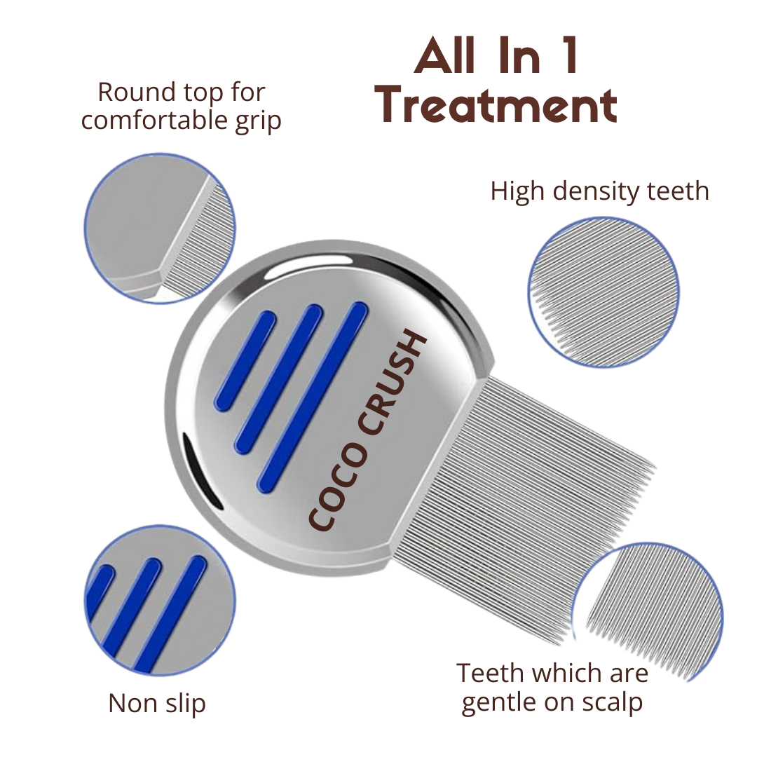 Dandruff, Lice, Nits, Eggs Removal Hair Combs Set, Stainless Steel