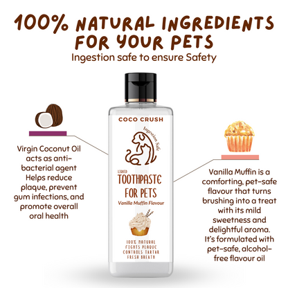 Vanilla Muffin Toothpaste for Pets & Finger Toothbrush Combo