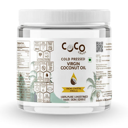 Cold-Pressed Virgin Coconut Oil - Pure Organic & Natural Coconut Oil Jar