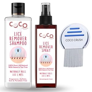 Ayurvedic Anti-Lice Combo: Lice Removal Shampoo, 50ml; Hair Spray, 50ml; & Comb
