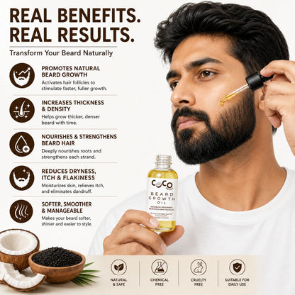 Men Beard Growth Oil for Thick Beard Growth & Patchy Beard Care