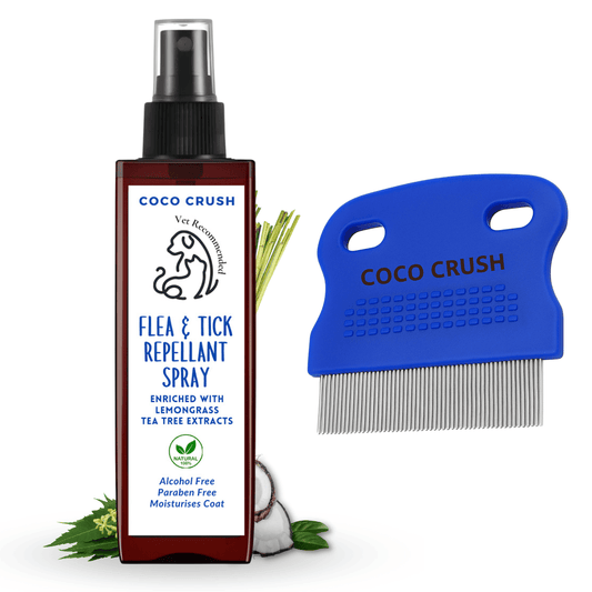 Natural Pet Tick & Flea Spray and Fine Removal Comb
