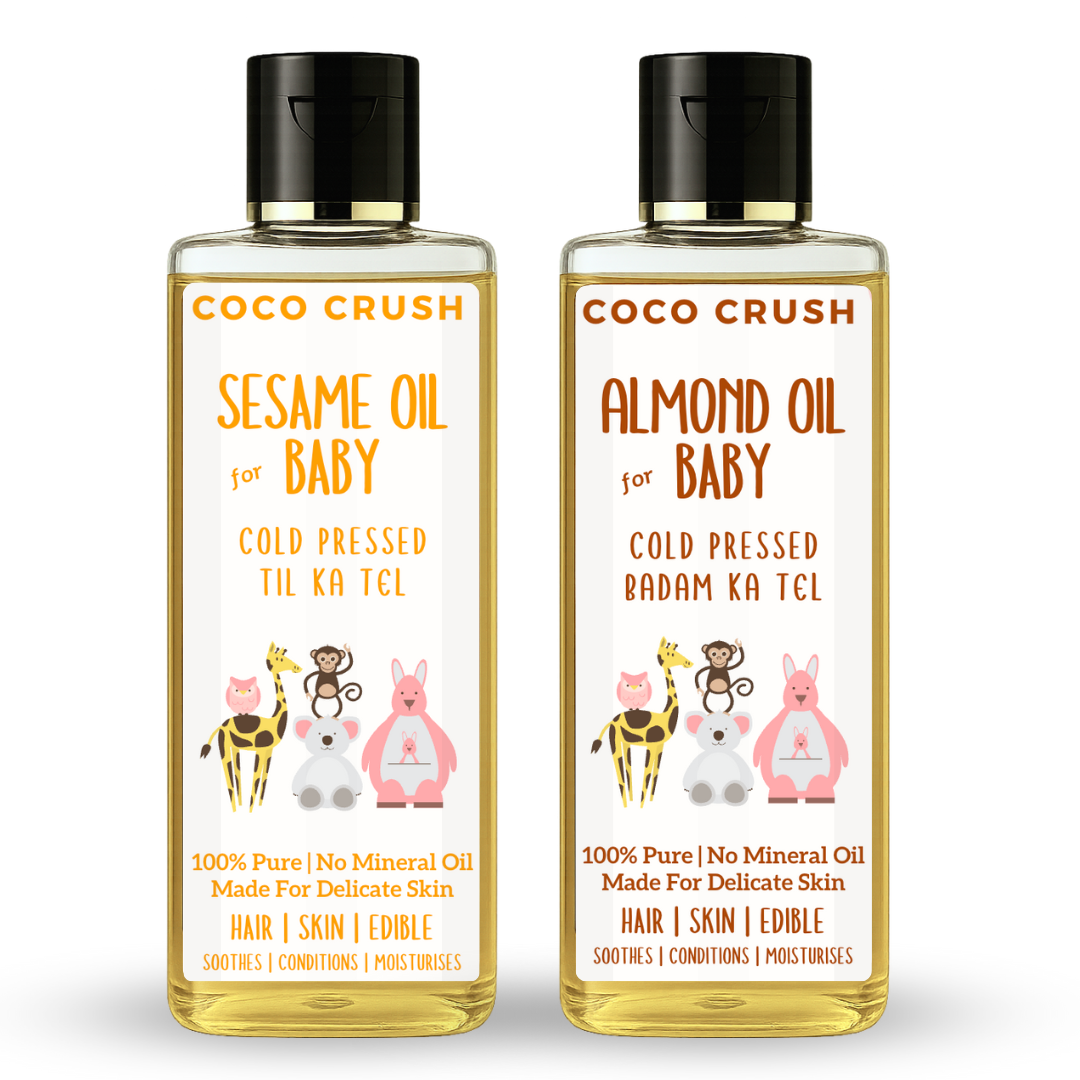 Cold Pressed Almond and Sesame Oil Combo for Babies
