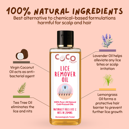 Ayurvedic Lice Removal Oil (50ml), Hair Spray (50ml), & Comb