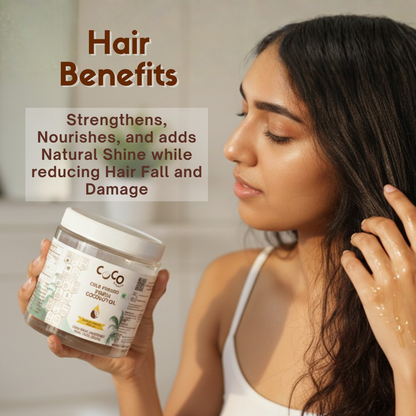 Cold-Pressed Virgin Coconut Oil - Pure Organic & Natural Coconut Oil Jar