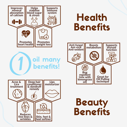 Cold-Pressed Virgin Coconut Oil - Pure Organic & Natural Coconut Oil Jar