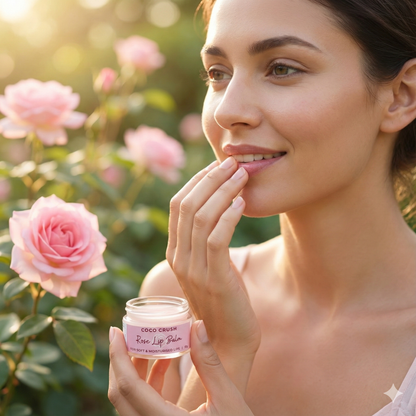 Rose Coconut Lip Balm, 100% Natural