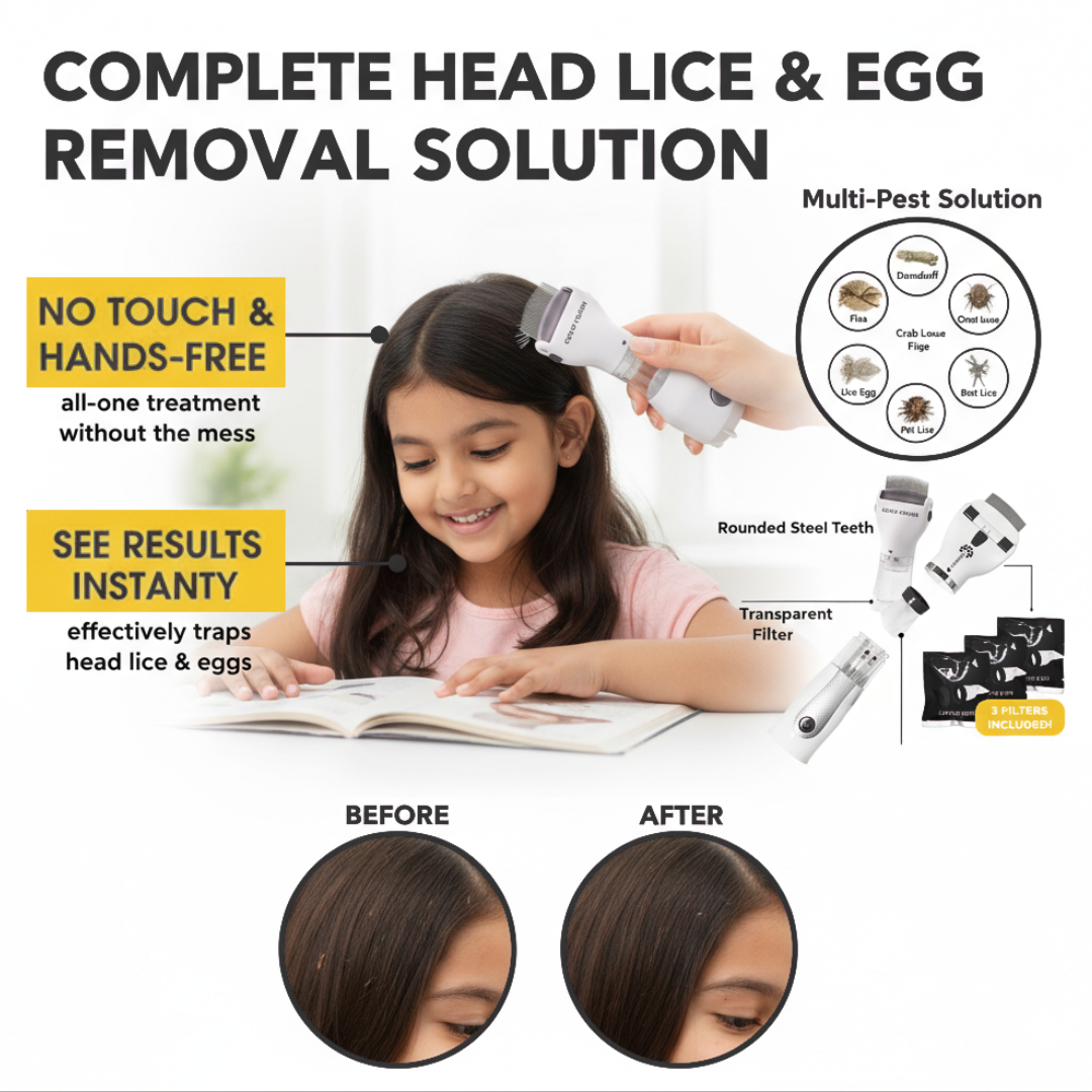Coco Crush Electric Lice Comb with Suction | Chemical-Free & Reusable