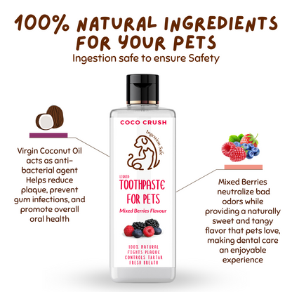 Berry Toothpaste for Pets & Finger Toothbrush Combo