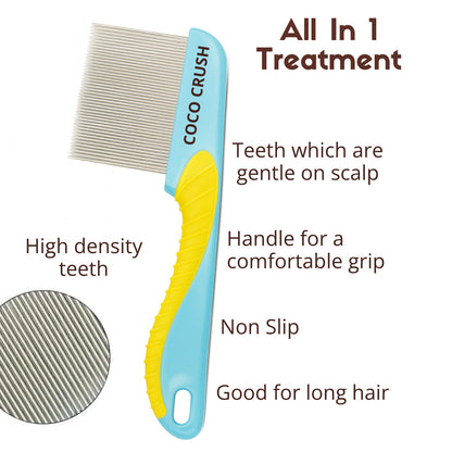 Dandruff, Lice, Nits, Eggs Removal Hair Combs Set, Stainless Steel