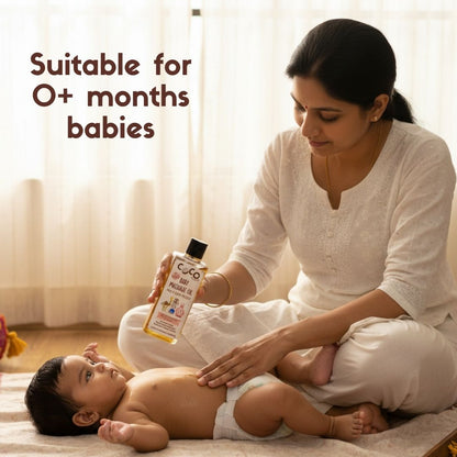 Cold Pressed Baby Massage Oil With Calendula, Almond for Soft Skin