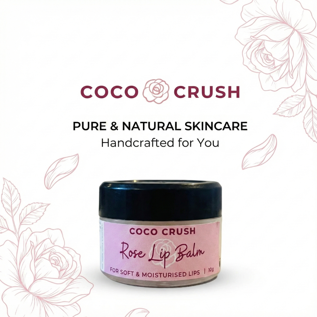 Rose Coconut Lip Balm, 100% Natural