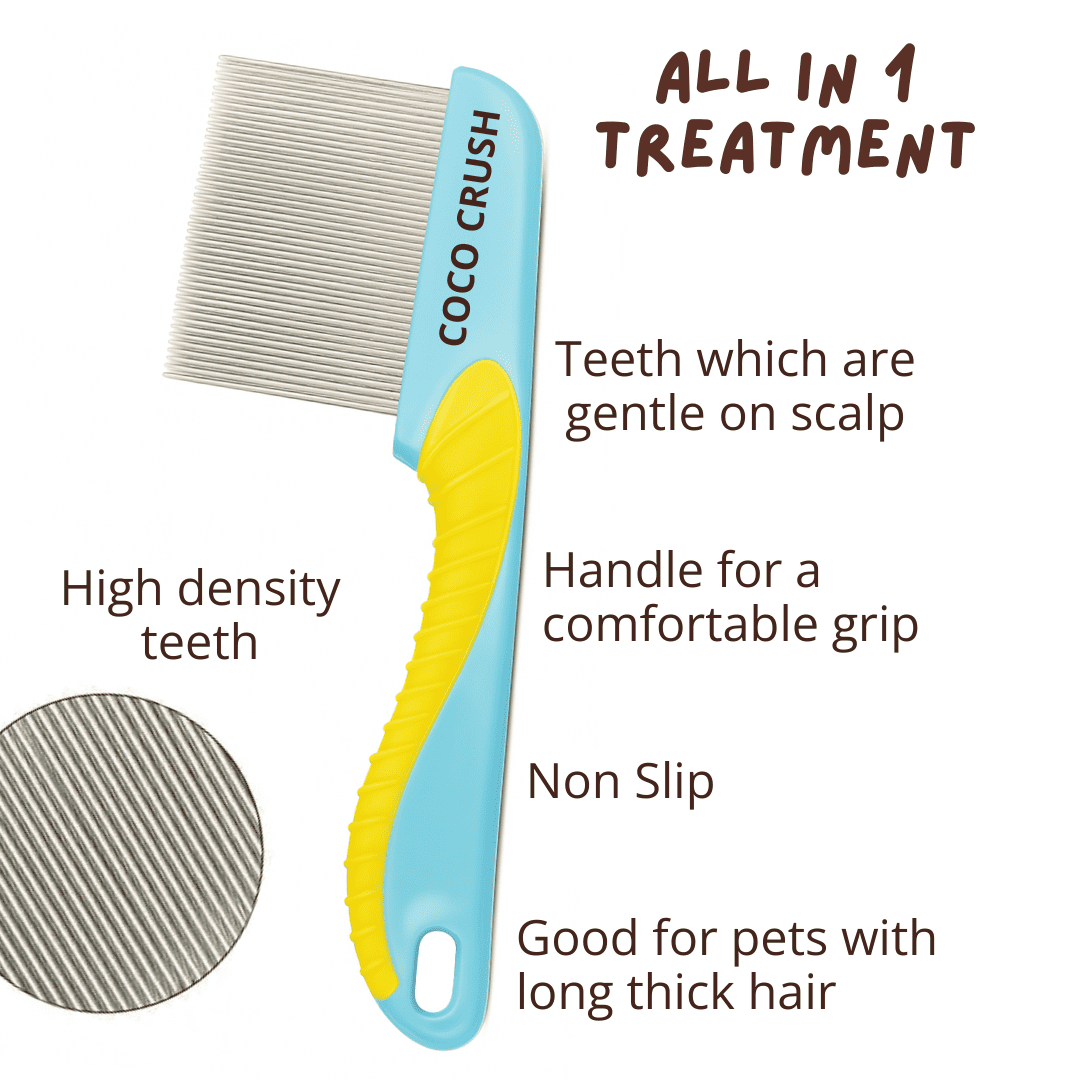Organic Tick & Flea Spray & Long Grip Comb Combo for Pets
