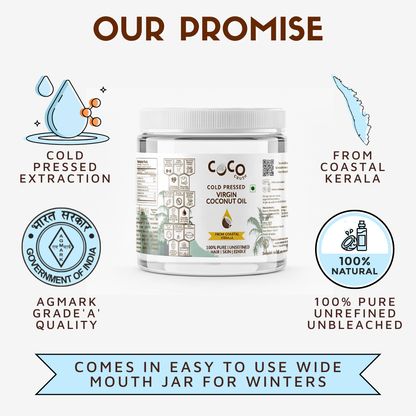 Cold-Pressed Virgin Coconut Oil - Pure Organic & Natural Coconut Oil Jar