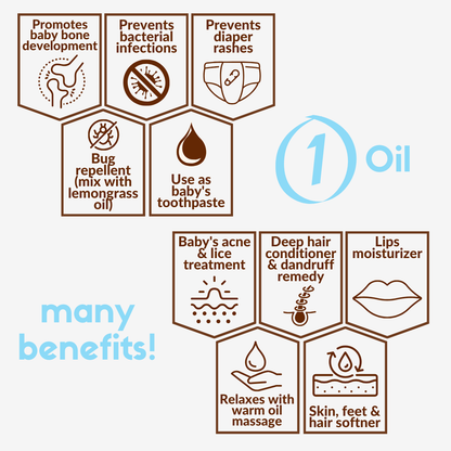 Virgin Coconut Oil for Baby Massage - Pure & Organic Baby-Safe Oil Jar