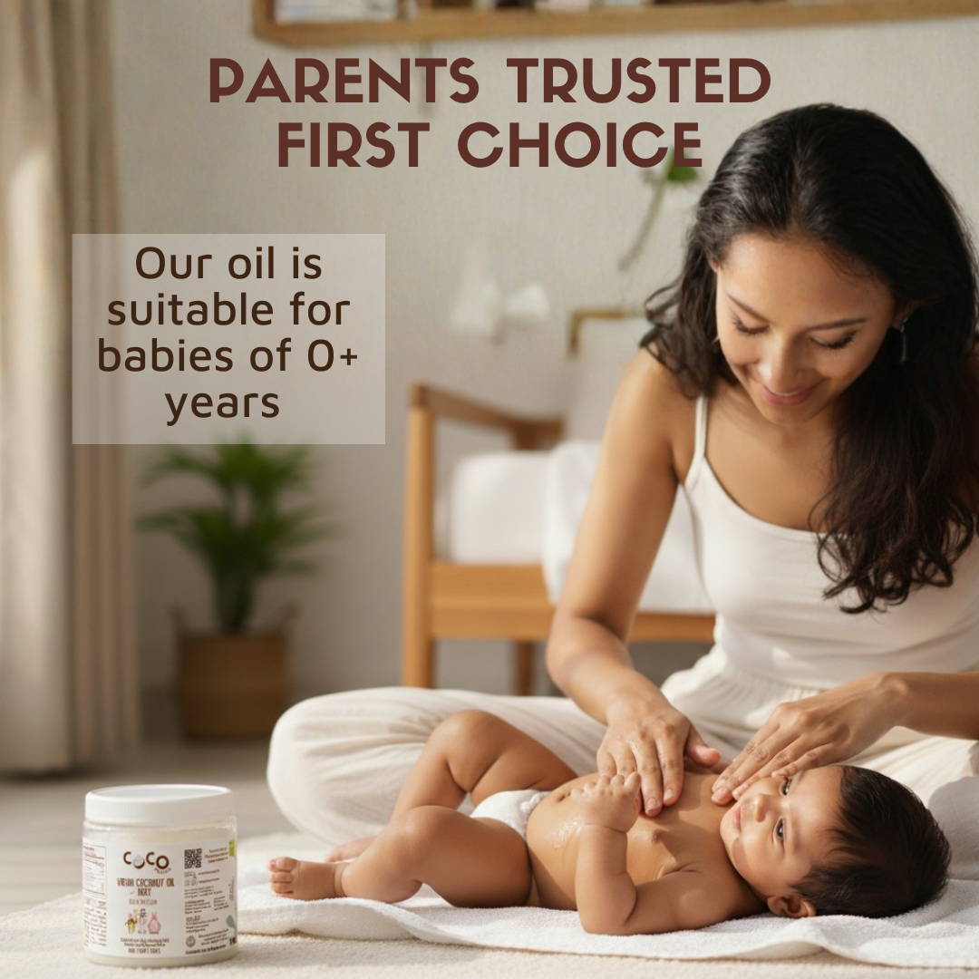 Virgin Coconut Oil for Baby Massage - Pure & Organic Baby-Safe Oil Jar