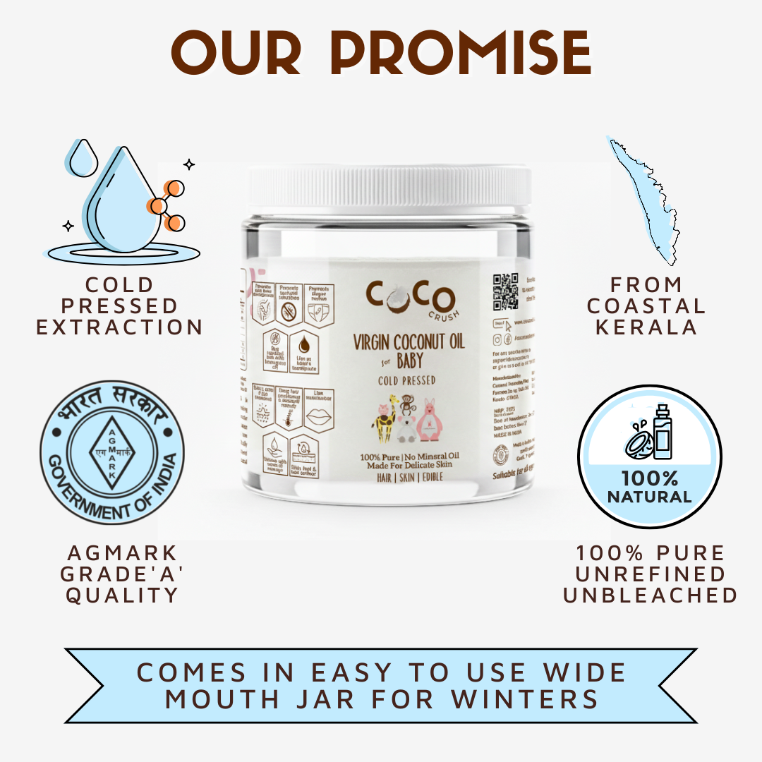 Virgin Coconut Oil for Baby Massage - Pure & Organic Baby-Safe Oil Jar
