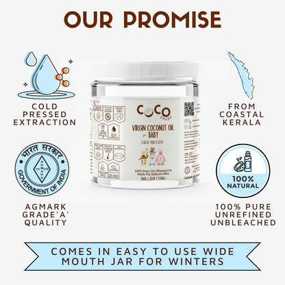 Virgin Coconut Oil for Baby Massage - Pure & Organic Baby-Safe Oil Jar