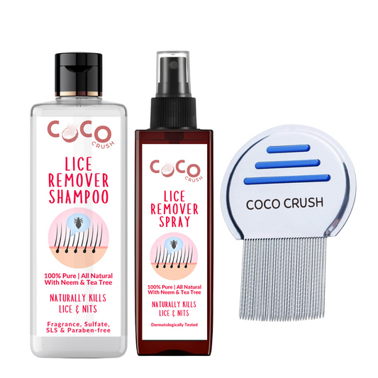 Ayurvedic Anti-Lice Combo: Lice Removal Shampoo, 50ml; Hair Spray, 50ml; & Comb
