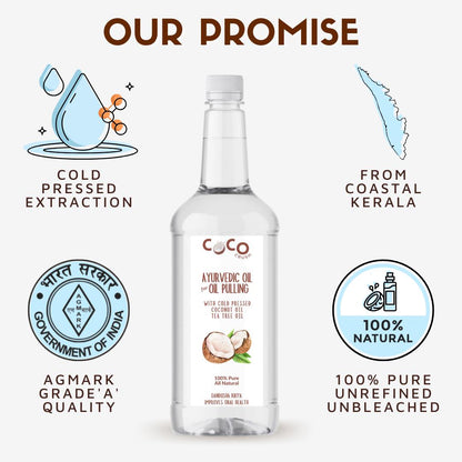 Ayurvedic Coconut Oil for Oil Pulling, Cold-pressed & Virgin - Coconut Oil, Tea Tree Oil