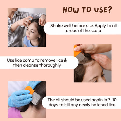 Ayurvedic Anti-Lice Combo: Lice Removal Shampoo, 50ml; Hair Spray, 50ml; & Comb