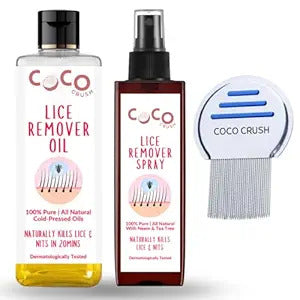 Ayurvedic Lice Removal Oil (50ml), Hair Spray (50ml), & Comb